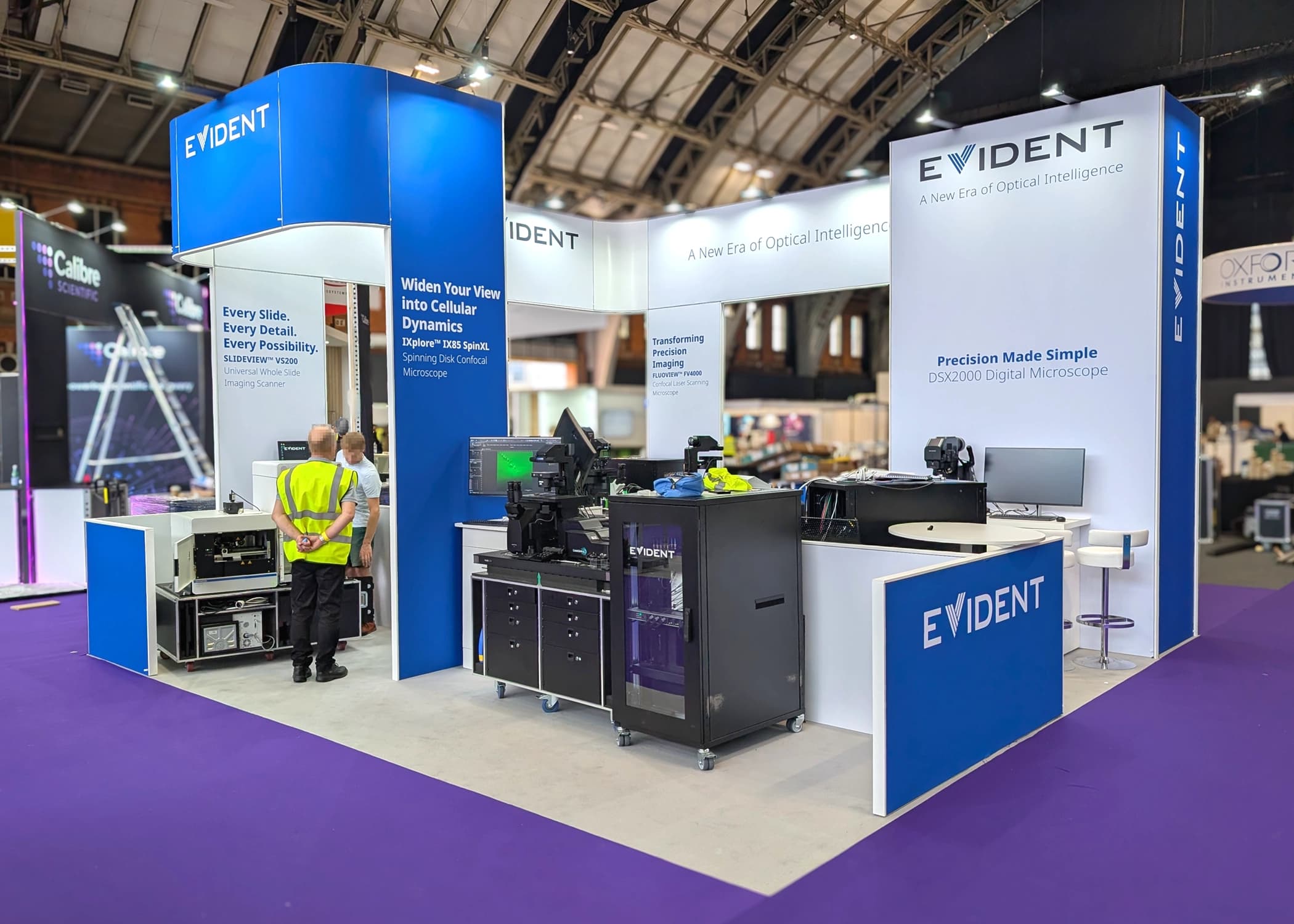 Evident exhibition stand at Microscience Microscopy Congress 2025