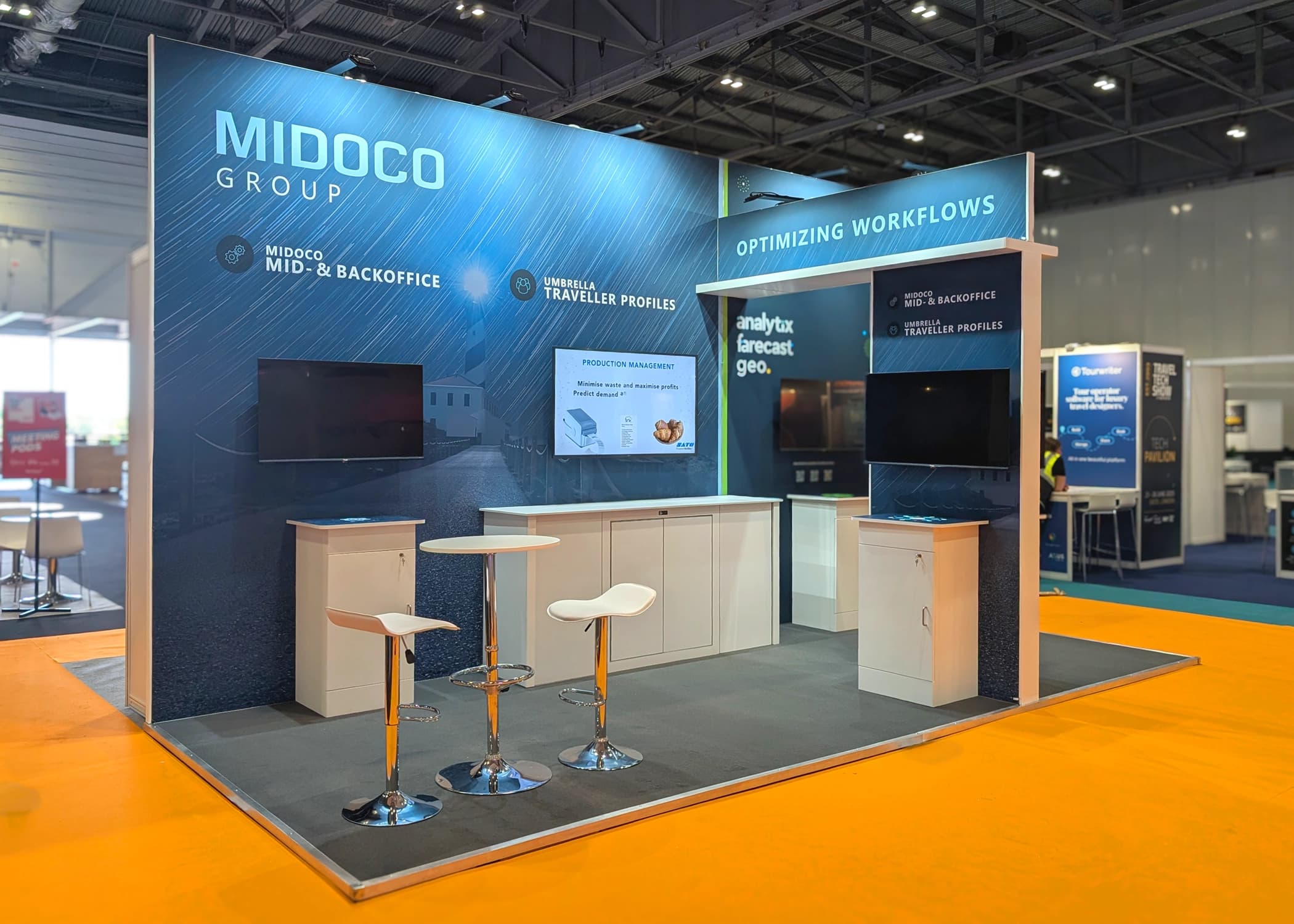 Midoco exhibition stand at Travel Technology Europe 2025