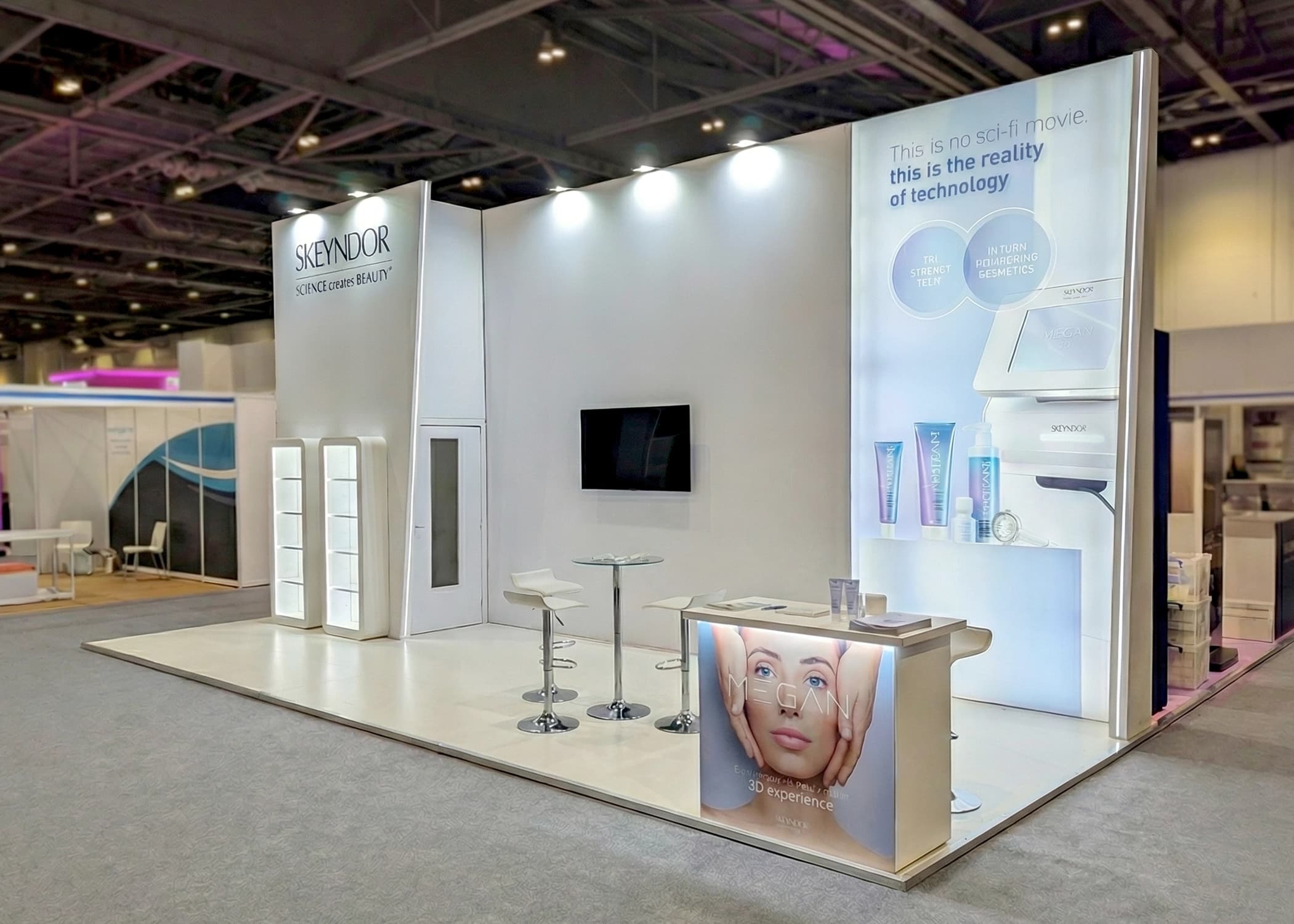 Skeyndor beauty exhibition stand at Professional Beauty 2024